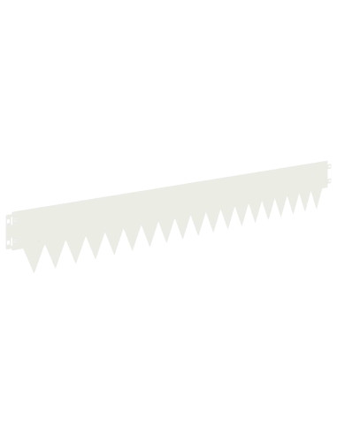 Bordura per Prato 20 pcs 103 x 15 cm metallo Bianco