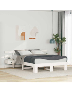 Struttura del letto Bianco 160 x 200 cm Pino massello