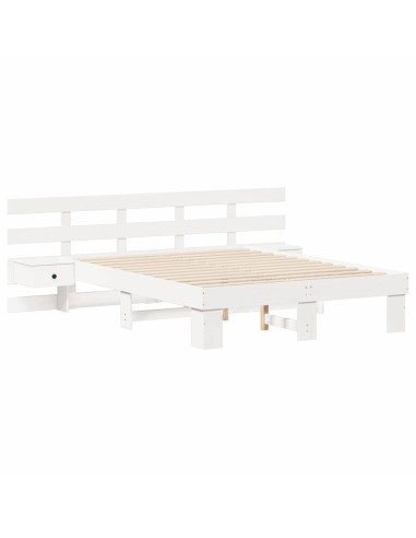 Struttura del letto Bianco 120 x 190 cm Pino massello