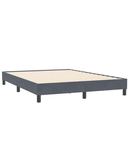 Letto a Molle con Materasso e LED Grigio Scuro 160x210 cm Velluto