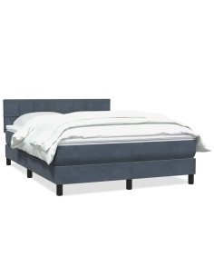 Giroletto a Molle con Materasso Grigio Scuro 160x210 cm Velluto 2