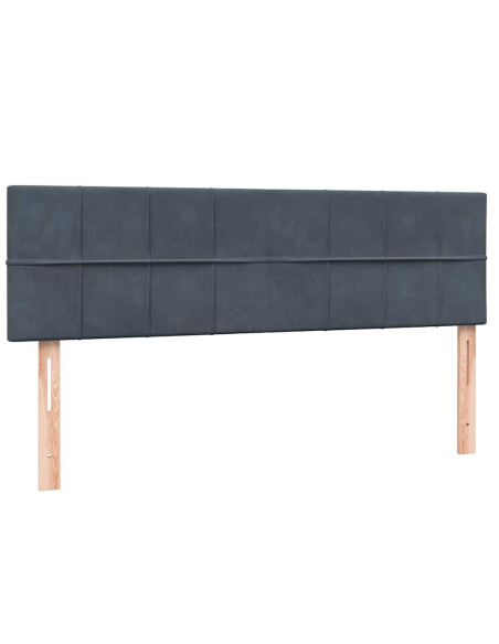 Giroletto a Molle con Materasso Grigio Scuro 160x210 cm Velluto