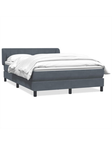 Giroletto a Molle con Materasso Grigio Scuro 160x210 cm Velluto