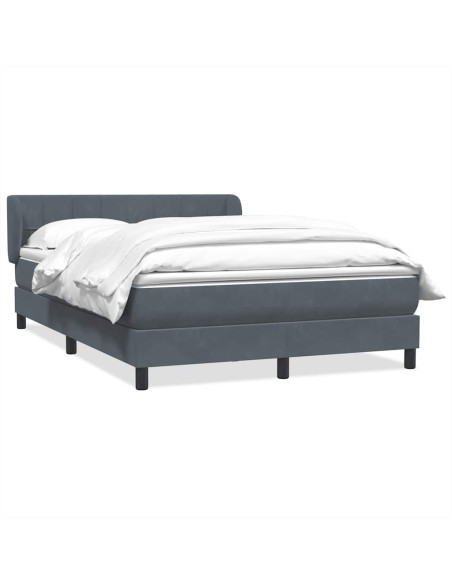 Giroletto a Molle con Materasso Grigio Scuro 160x210 cm Velluto