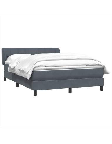 Giroletto a Molle con Materasso Grigio Scuro 160x210 cm Velluto