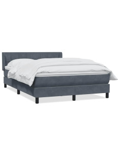 Giroletto a Molle con Materasso Grigio Scuro 160x210 cm Velluto 2