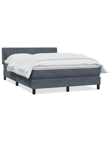 Giroletto a Molle con Materasso Grigio Scuro 160x210 cm Velluto