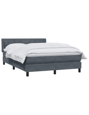 Giroletto a Molle con Materasso Grigio Scuro 160x210 cm Velluto