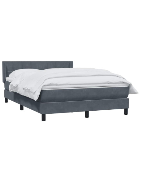 Giroletto a Molle con Materasso Grigio Scuro 160x210 cm Velluto