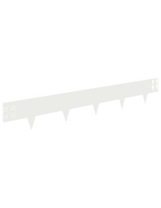 Bordura per Prato 50 pcs 100 x 15 cm Acciaio Bianco 2