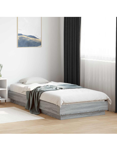 Letto con LED Sonoma grigio 80 x 200 cm Legno ingegnerizzato