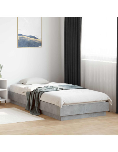 Letto con LED Grigio Cemento 80 x 200 cm Legno ingegnerizzato