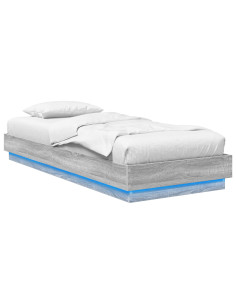 Letto con LED Sonoma grigio 80 x 200 cm Legno ingegnerizzato 2