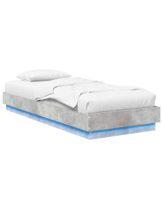 Letto con LED Grigio Cemento 80 x 200 cm Legno ingegnerizzato 2