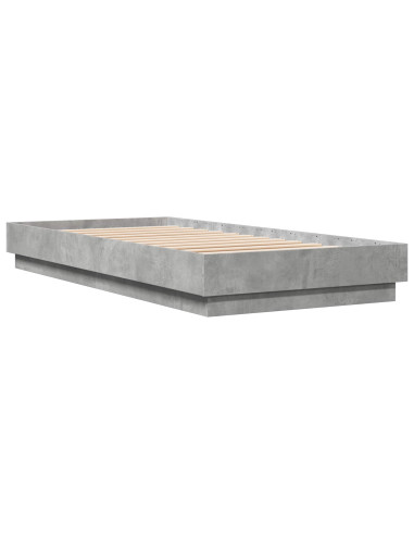 Letto con LED Grigio Cemento 80 x 200 cm Legno ingegnerizzato