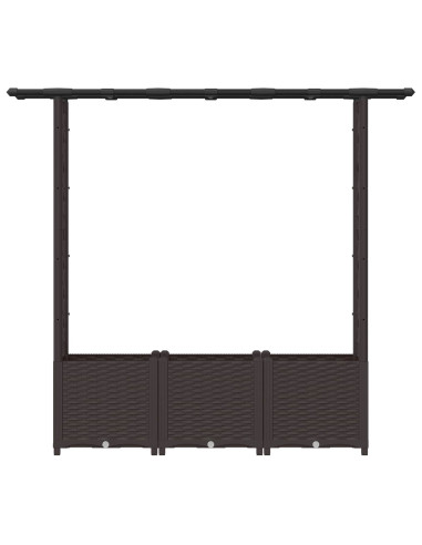 Letto Rialzato con Griglia e Tetto Marrone 162,5 x 40 x 138 cm