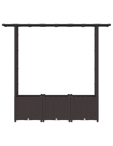Letto Rialzato con Griglia e Tetto Marrone 162,5 x 40 x 138 cm