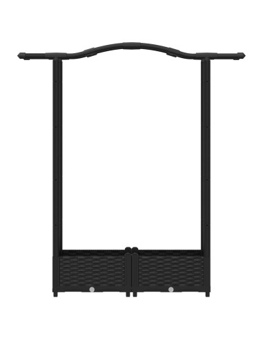 Letto Rialzato con Griglia e Tetto Nero 124 x 40 x 125 cm PP