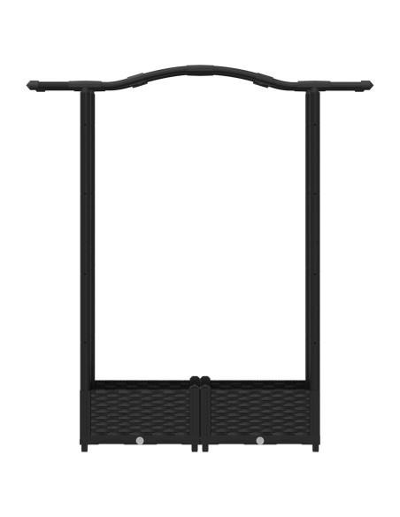 Letto Rialzato con Griglia e Tetto Nero 124 x 40 x 125 cm PP