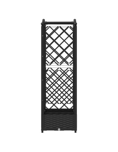 Letto Rialzato con Griglia e Tetto Nero 124 x 40 x 125 cm PP
