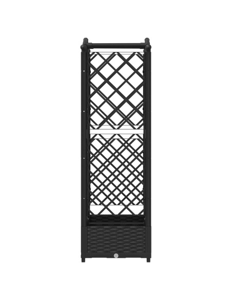 Letto Rialzato con Griglia e Tetto Nero 124 x 40 x 125 cm PP