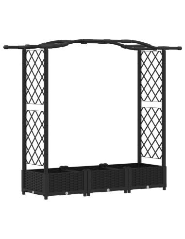 Letto Rialzato con Griglia e Tetto Nero 169 x 40 x 125 cm PP