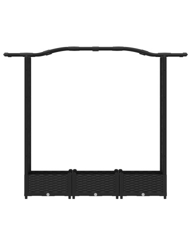 Letto Rialzato con Griglia e Tetto Nero 169 x 40 x 125 cm PP
