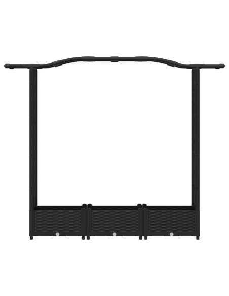 Letto Rialzato con Griglia e Tetto Nero 169 x 40 x 125 cm PP