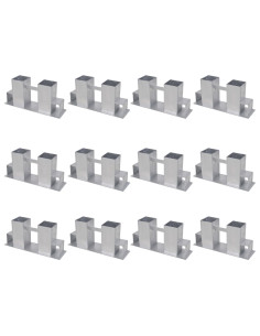Set Supporti per Legna da Ardere 12 pz in Acciaio Argento