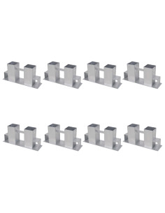 Set Supporti per Legna da Ardere 8 pz in Acciaio Argento