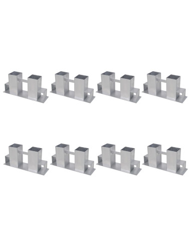 Set Supporti per Legna da Ardere 8 pz in Acciaio Argento