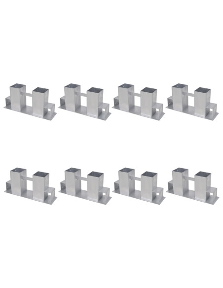 Set Supporti per Legna da Ardere 8 pz in Acciaio Argento