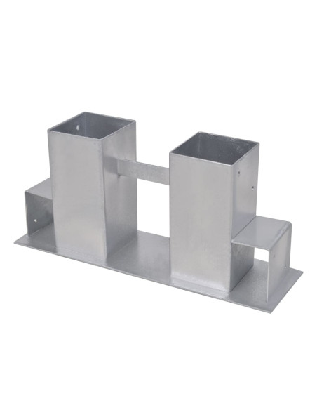 Set Supporti per Legna da Ardere 8 pz in Acciaio Argento