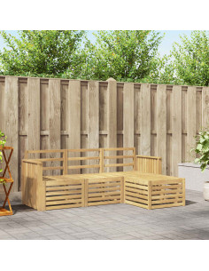 Set di divani da esterno 4 pcs Bianco 189,5 x 122,5 x 73 cm