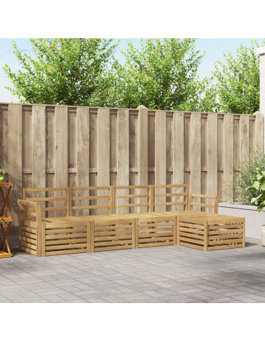 Set di divani da esterno 5 pcs Bianco 253 x 122,5 x 73 cm