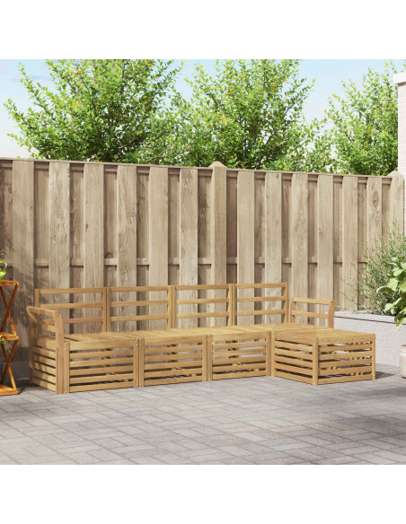 Set di divani da esterno 5 pcs Bianco 253 x 122,5 x 73 cm