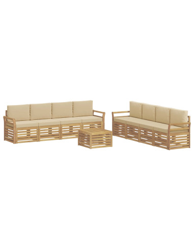 Set divani 9 pcs Bianco e Beige 59 x 59 x 37 cm Poliestere