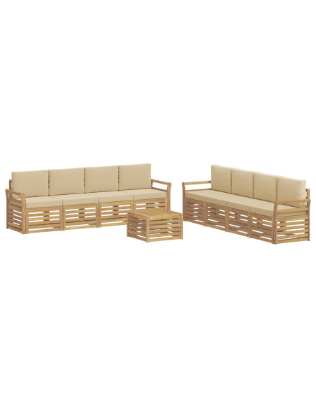 Set divani 9 pcs Bianco e Beige 59 x 59 x 37 cm Poliestere