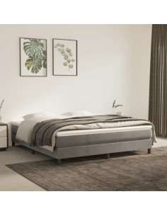 Materasso a Molle Insacchettate Rigidità Media Grigio Chiaro 193x203x20 cm King in Velluto