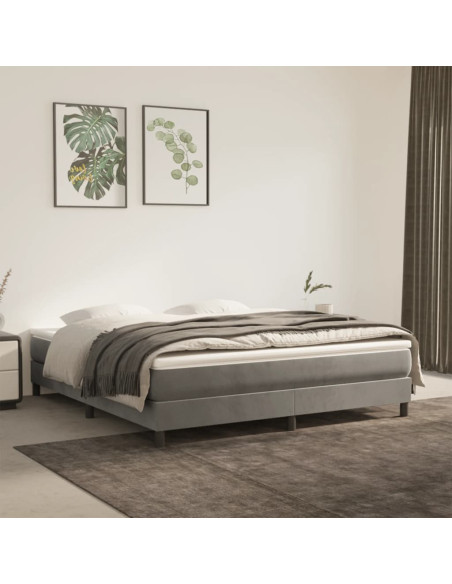 Materasso a Molle Insacchettate Rigidità Media Grigio Chiaro 193x203x20 cm King in Velluto