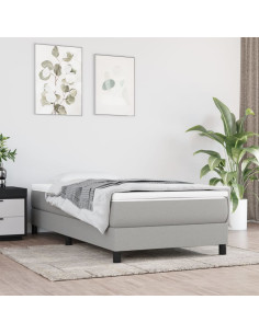 Materasso a Molle Insacchettate Rigidità Media Grigio Chiaro 100x190x20 cm in Tessuto