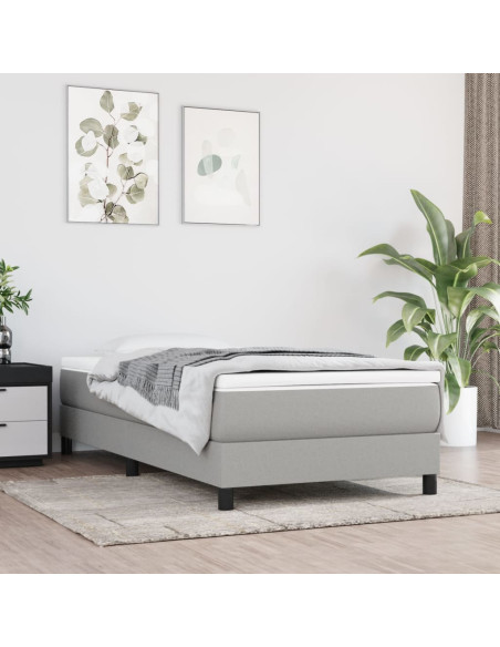 Materasso a Molle Insacchettate Rigidità Media Grigio Chiaro 100x190x20 cm in Tessuto