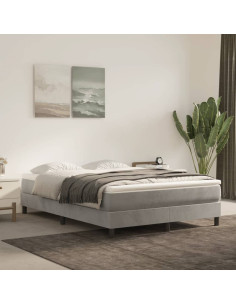 Materasso a Molle Insacchettate Rigidità Media Grigio Chiaro 137x190x20 cm in Velluto