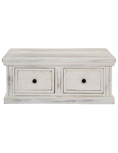 Tavolino da Salotto Bianco 70x70x30 cm Legno Massello di Mango