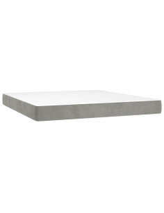 Materasso a Molle Insacchettate Rigidità Media Grigio Chiaro 193x203x20 cm King in Velluto 2
