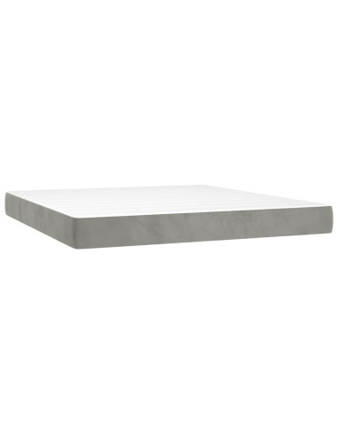 Materasso a Molle Insacchettate Rigidità Media Grigio Chiaro 193x203x20 cm King in Velluto