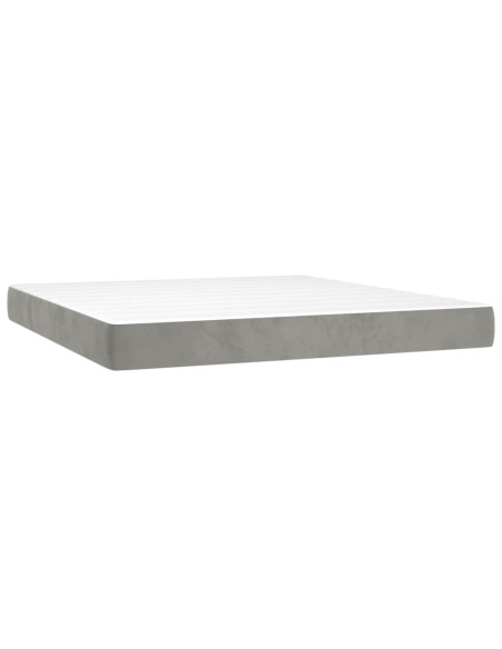 Materasso a Molle Insacchettate Rigidità Media Grigio Chiaro 193x203x20 cm King in Velluto