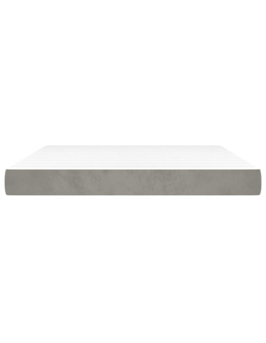 Materasso a Molle Insacchettate Rigidità Media Grigio Chiaro 193x203x20 cm King in Velluto