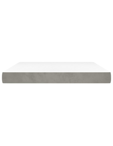 Materasso a Molle Insacchettate Rigidità Media Grigio Chiaro 193x203x20 cm King in Velluto