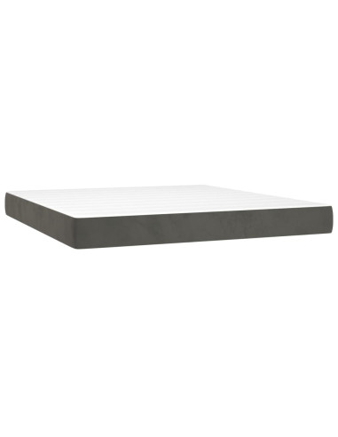 Materasso Molle Insacchettate Rigidità Media Grigio Scuro 183x213x20 cm California King Velluto